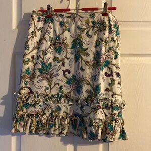 INC white ruffle skirt